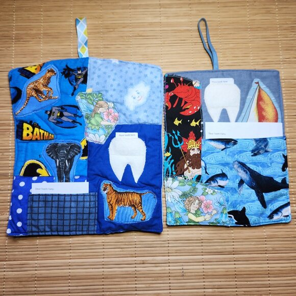 Tooth Fairy Hanger Pouch Homemade Quilted Unisex Boys and Girls - Picture 1 of 6